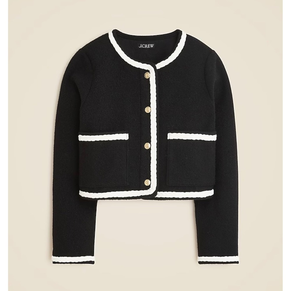 NWT J. Crew Sz 4 Cropped Boucle Yarn Lady Jacket $138